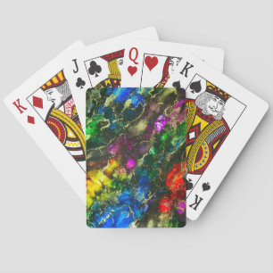 Psychedelisches Alkoholtink Abstrakte Malerei Spielkarten
