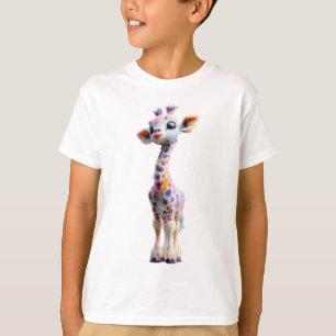 Psychedelisches Aquarell-Regenbogen-Giraffen-Kinde T-Shirt