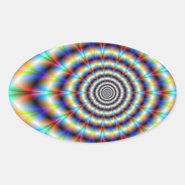Psychedelisches Auge Ovaler Aufkleber (Vorderseite)