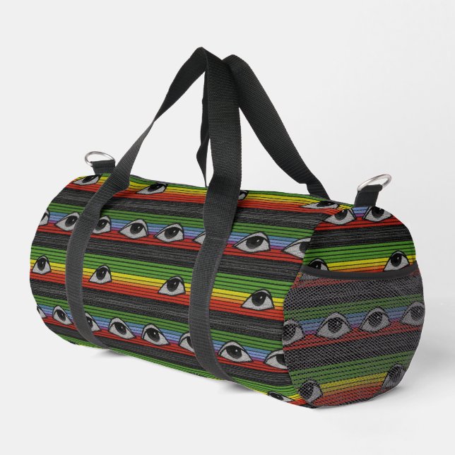 Psychedelisches Augenmuster Duffle Bag (Rechte Ecke)