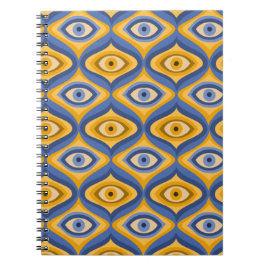 Psychedelisches Augenmuster Indigo Notizblock
