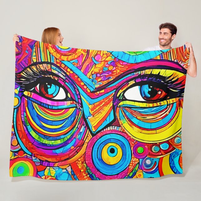 Psychedelisches Augensichtdesign Fleecedecke (Beispiel)