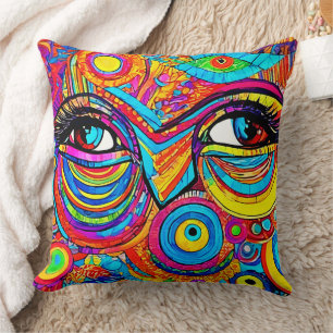 Psychedelisches Augensichtdesign Kissen