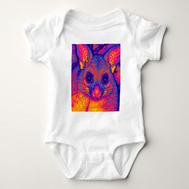 psychedelisches australisches Bushtailed Possum Baby Strampler (Vorderseite)