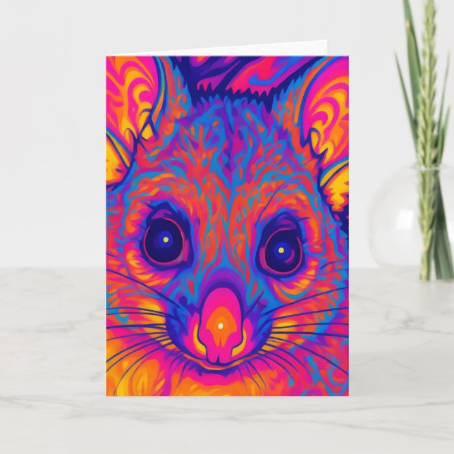 psychedelisches australisches Bushtailed Possum Karte (Vorderseite)