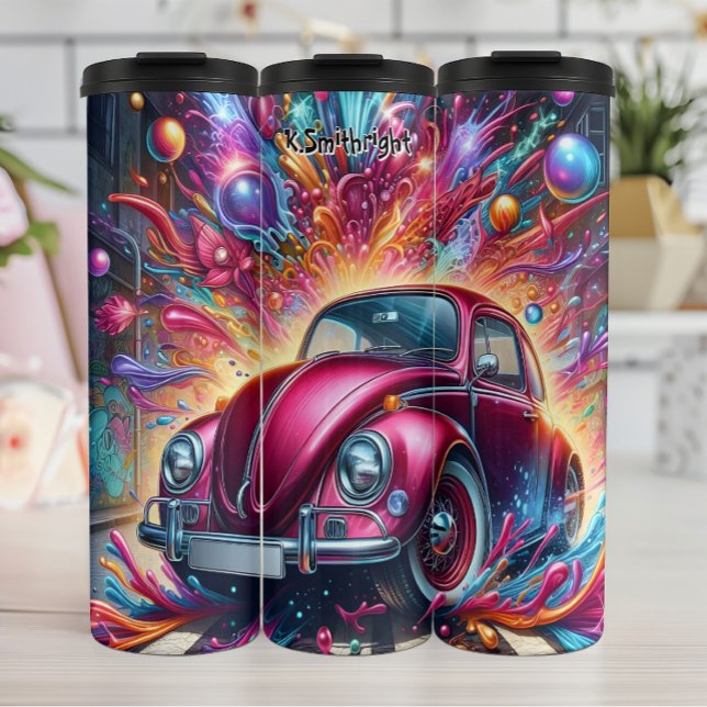 Psychedelisches Auto in einer Explosion der Farbe Thermosbecher (Von Creator hochgeladen)