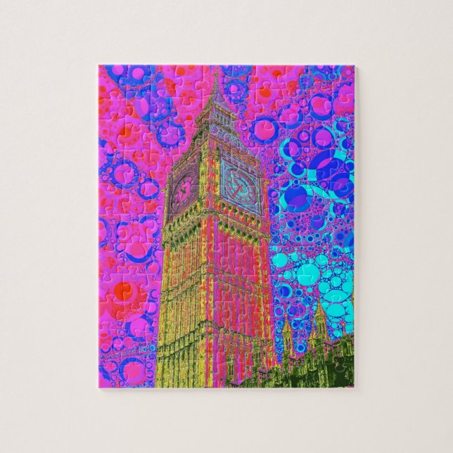 Psychedelisches Big Ben-Puzzlespiel Puzzle (Vertikal)