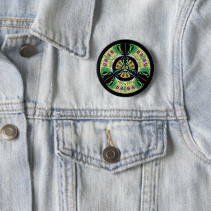 Psychedelisches Bio-Hazard-Symbol (oder was auch i Button