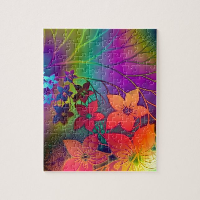 Psychedelisches Blumen Puzzle (Vertikal)