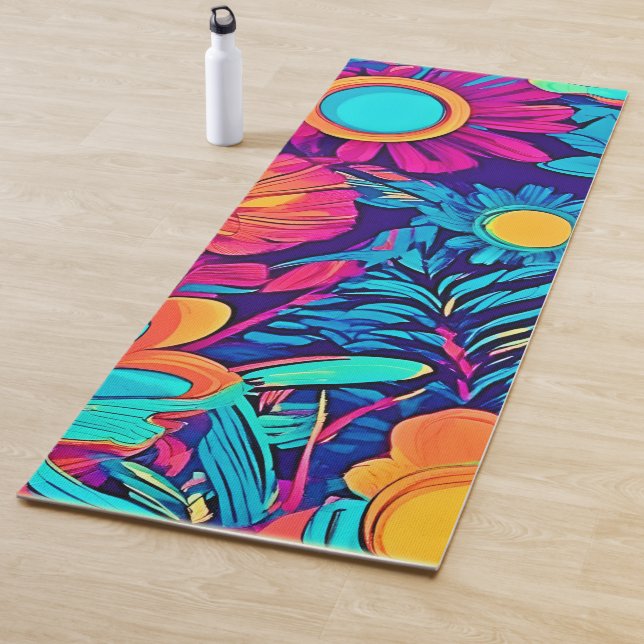 Psychedelisches Blumenband Yogamatte (Beispiel)