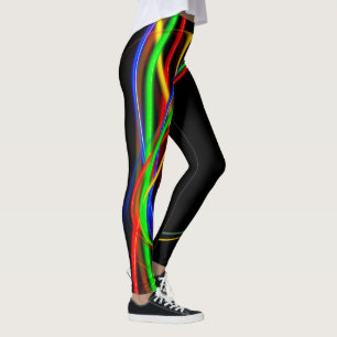 Psychedelisches cooles Fraktal-Neonglühen abstrak Leggings