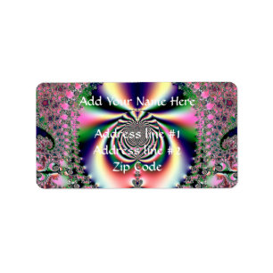 Psychedelisches Dreams-Fraktal Adressaufkleber