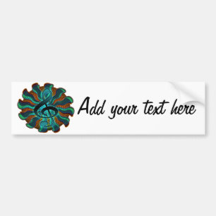 Psychedelisches dreifacher Clef/G Autoaufkleber