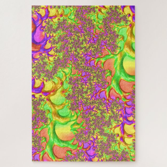 Psychedelisches farbiges Acid Trip Abstraktes Frak Puzzle (Vertikal)