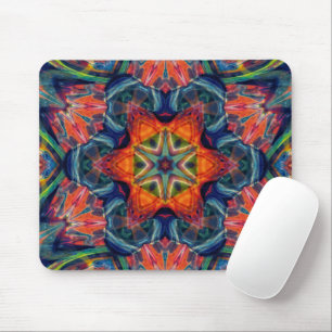 Psychedelisches, farbiges Kaleidoskop-Muster Mousepad