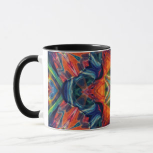 Psychedelisches, farbiges Kaleidoskop-Muster Tasse