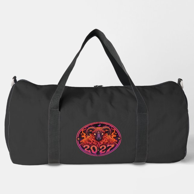 Psychedelisches Feuer Widder  Duffle Bag (Vorderseite)