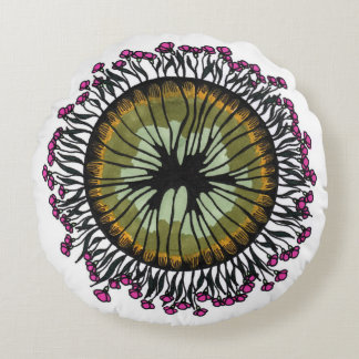Psychedelisches florales Mandala-Auge Rundkissen | Rundes Kissen