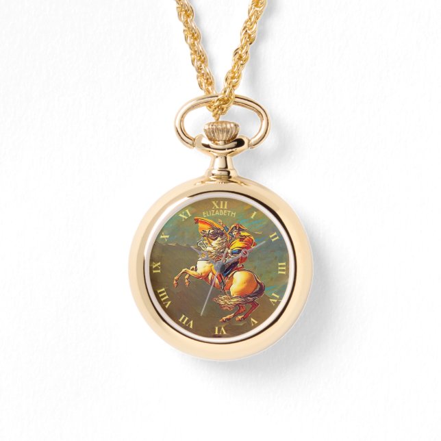 Psychedelisches Fraktal Berühmtes Napoleon von Dav Armbanduhr (Vorderseite)