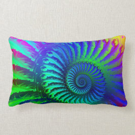 Psychedelisches Fraktal-Blau-Muster Lendenkissen