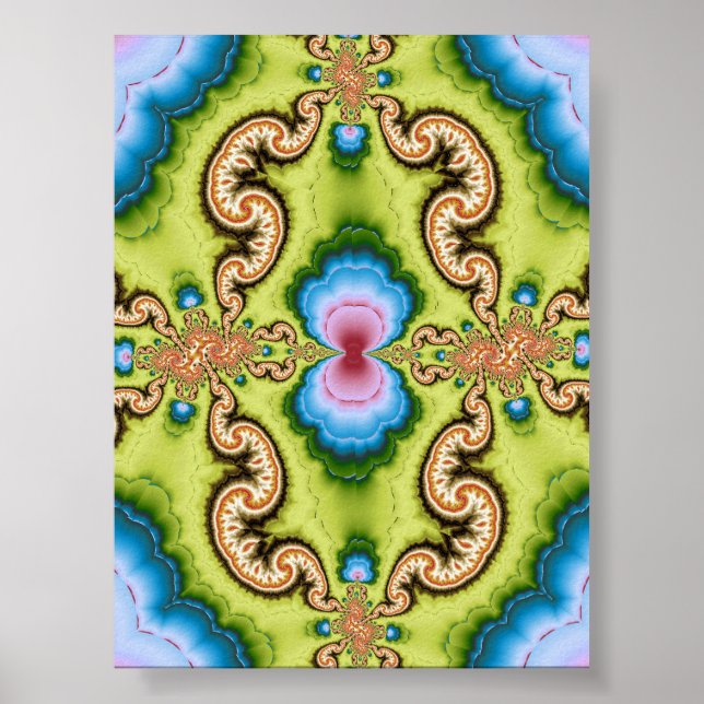 Psychedelisches Fraktal-Drache-Muster-Kunstwerk Poster (Vorne)