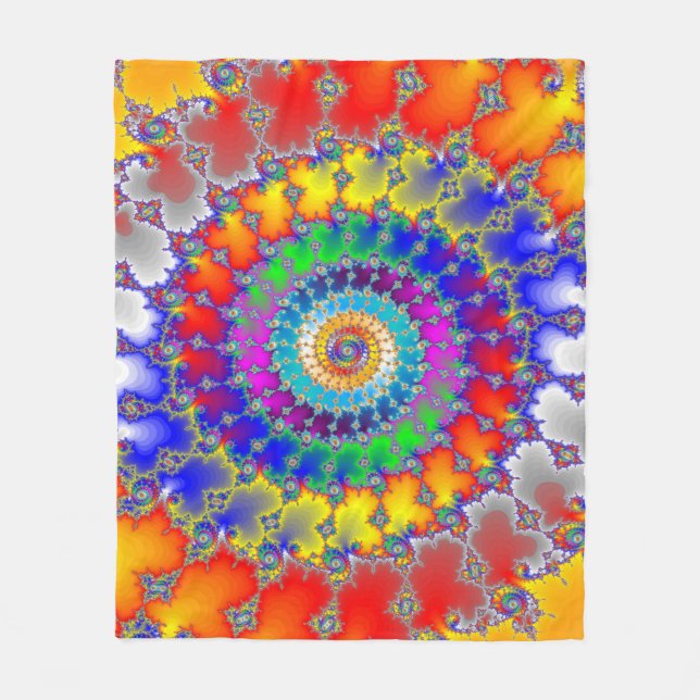 Psychedelisches Fraktal Fleecedecke (Vorderseite)