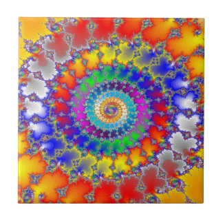 Psychedelisches Fraktal Fliese