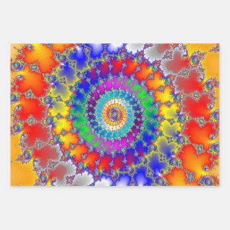 Psychedelisches Fraktal Geschenkpapier Set