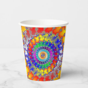 Psychedelisches Fraktal Pappbecher