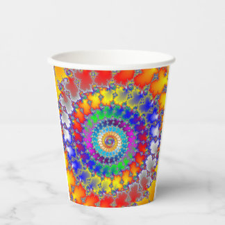 Psychedelisches Fraktal Pappbecher