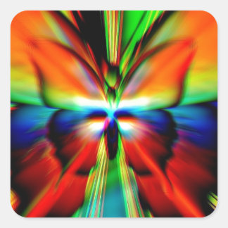 Psychedelisches Fraktal Quadratischer Aufkleber