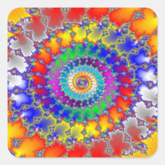 Psychedelisches Fraktal Quadratischer Aufkleber