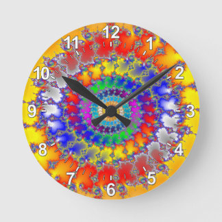 Psychedelisches Fraktal Runde Wanduhr