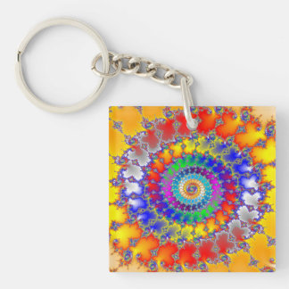 Psychedelisches Fraktal Schlüsselanhänger