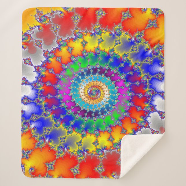 Psychedelisches Fraktal Sherpadecke (Vorderseite)
