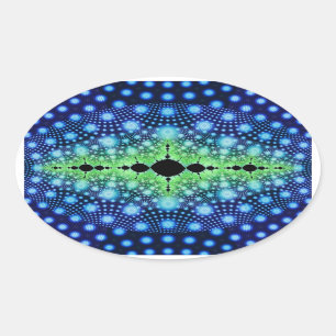 Psychedelisches Fraktal Wild Decorative Abstrakte Ovaler Aufkleber