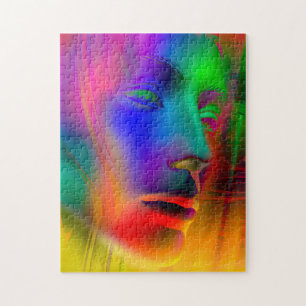 Psychedelisches Frauen-Gesicht Puzzle
