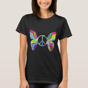 Psychedelisches Friedensschmetterling-T-Shirt T-Shirt