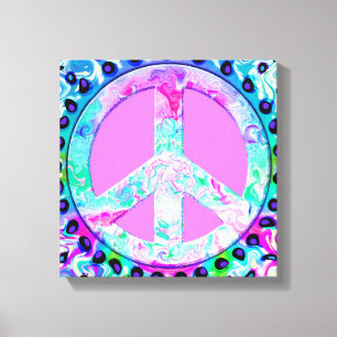 Psychedelisches Friedenszeichen Abstract Art Leinwanddruck