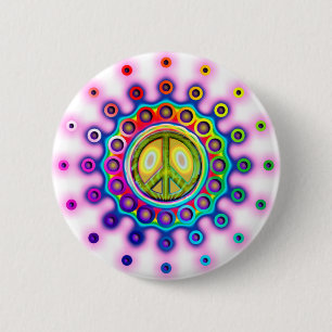 PSYCHEDELISCHES FRIEDENSzeichen Button