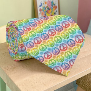 Psychedelisches Friedenszeichen Individuelle Krawa Krawatte