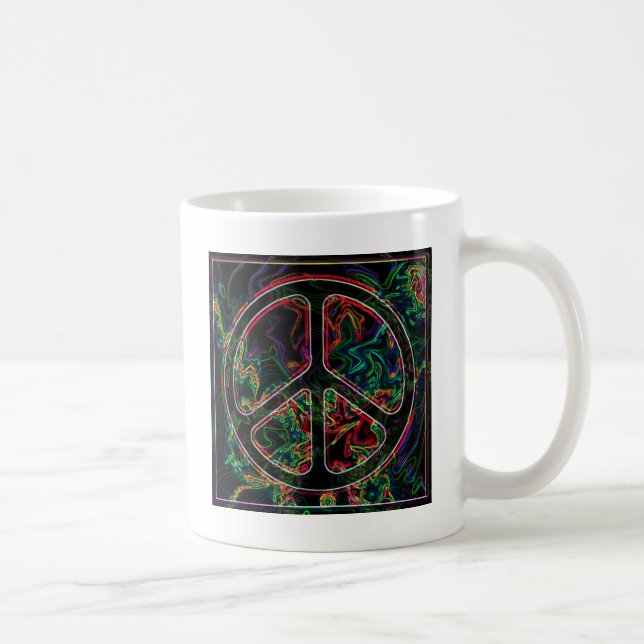 psychedelisches Friedenszeichen Kaffeetasse (Rechts)