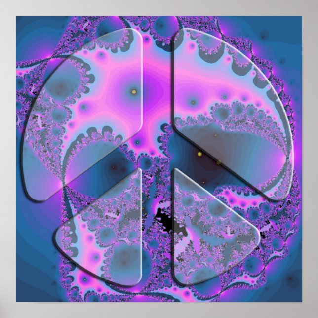 Psychedelisches Friedenszeichen-Poster Poster (Vorne)