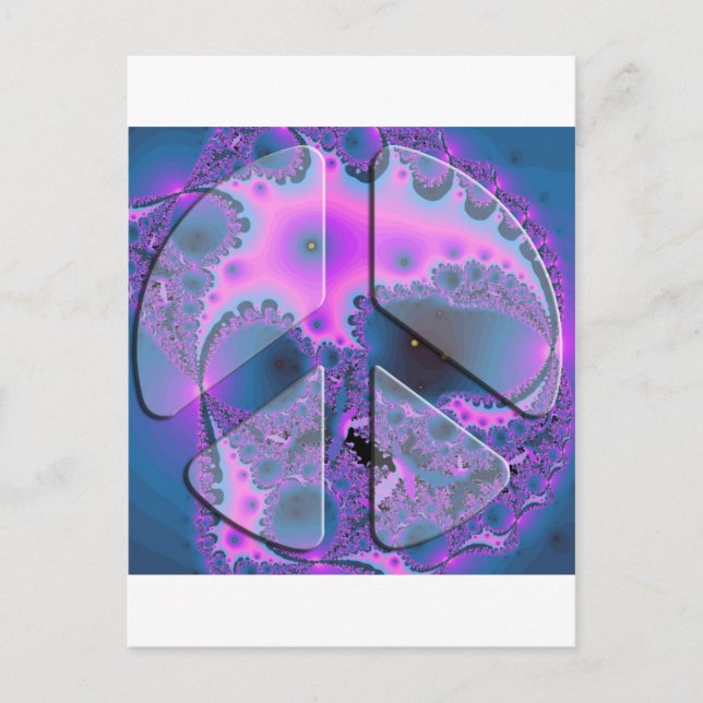 psychedelisches Friedenszeichen Postkarte (Vorderseite)