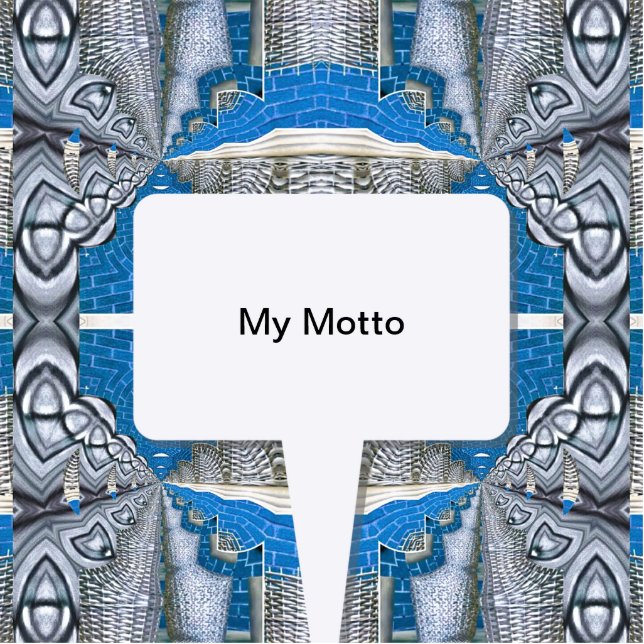 Psychedelisches Fun Fraktal Muster & Text Fotoskulptur Ornament (Vorne)