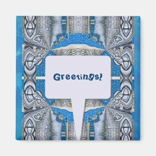 Psychedelisches Fun Fraktal Muster & Text Magnet