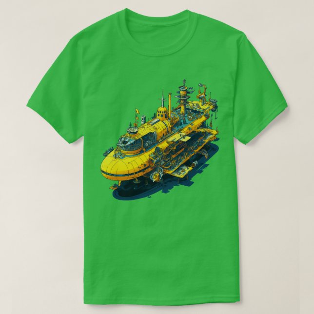 Psychedelisches gelbes U-Boot T-Shirt (Design vorne)