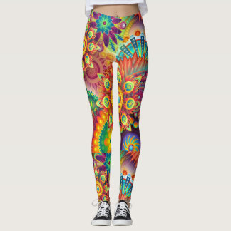 Psychedelisches geometrisches Mandala-Muster  Leggings