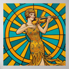 Psychedelisches Gitarristenposter Lebendige Retro- Poster