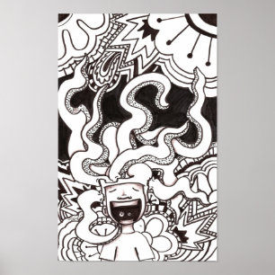 Psychedelisches glückliches Gehirn Poster